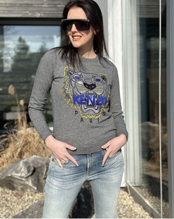 Mikina dámská Kenzo Jungle PARIS šedá